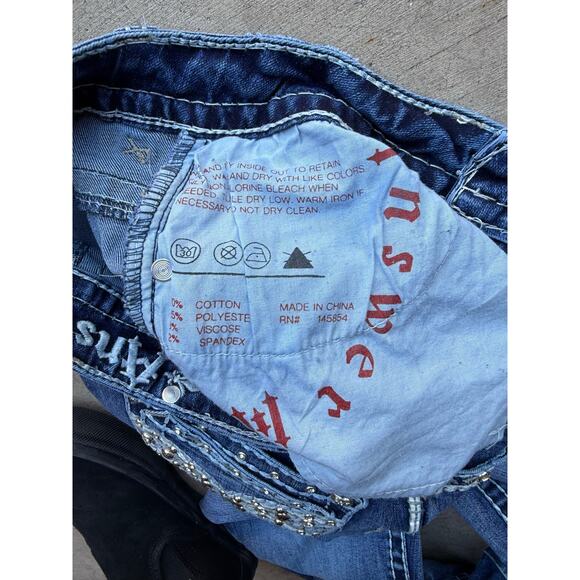 Y2K Answer Me Jeans Studded Bootcut Size 28x29 - Picture 5 of 7